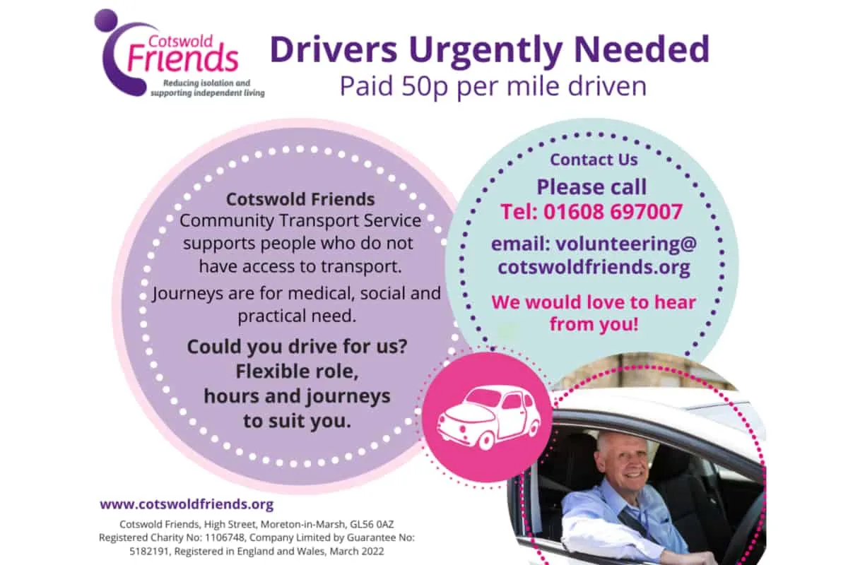 drivers needed cotswold friends